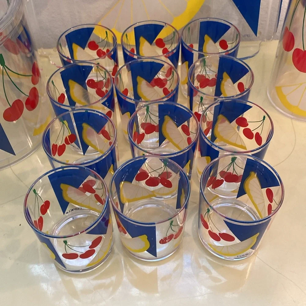 Acrylic‎ Bar Set includes Ice Bucket, Pitcher, Serving Tray & 12 Glasses.